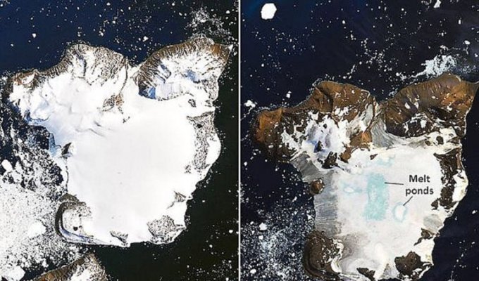 Таяние льда в Антарктике заметили из космоса (3 фото + 1 тянучка)