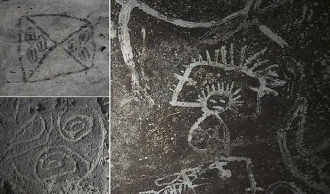 Ученые обнаружили сюрреалистическую наскальную живопись древних! (21 фото)
