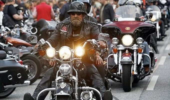 Парад Harley Davidson в Гамбурге (11 фото)