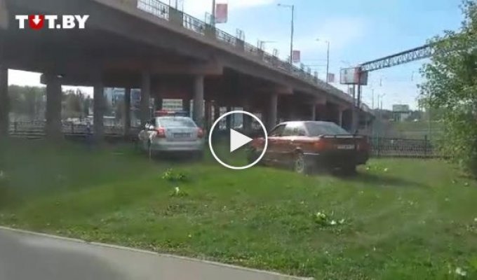 Погоня со стрельбой за Audi с российскими номерами в Минске