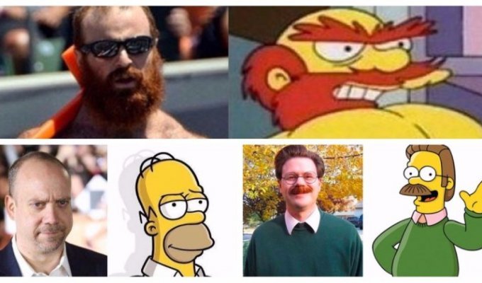 16 людей, поразительно похожих на персонажей Симпсонов (18 фото)