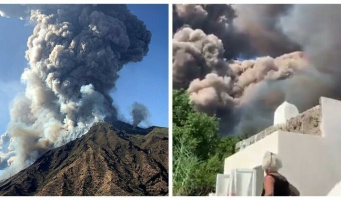 На итальянском острове Стромболи проснулся вулкан, есть жертвы (13 фото + 3 видео)