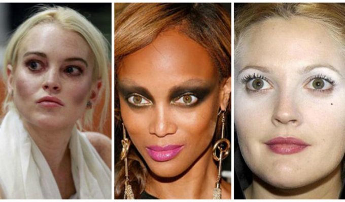 25 знаменитостей с самым неудачным макияжем (26 фото)