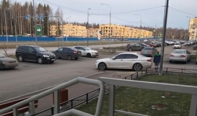 Уровень парковки - царь на BMW (4 фото)