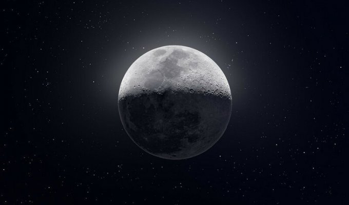 Суперснимок Луны на основе 50 тысяч кадров в сверхвысоком разрешении (2 фото)