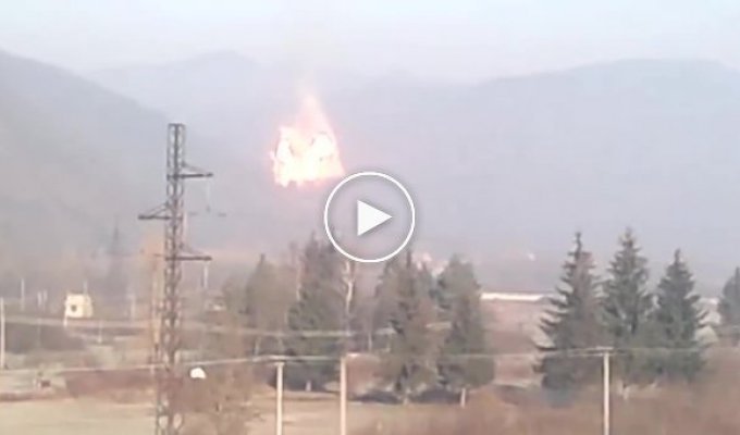 Мощный взрыв газотранспортной магистрали в Городилово