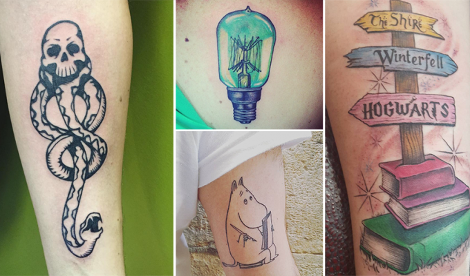 30 восхитительных татуировок для настоящих книголюбов (31 фото)