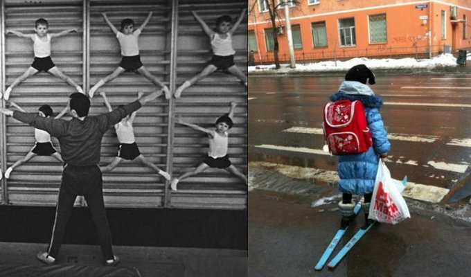 Урок физкультуры в СССР и сейчас (19 фото)