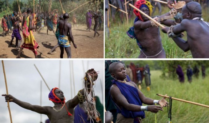 Как выиграть себе девушку, или борьба «донга» в Эфиопии (29 фото)