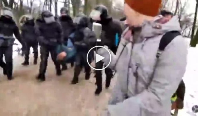 Тем временем аттракционы в Петербурге продолжаются, митингующих несут
