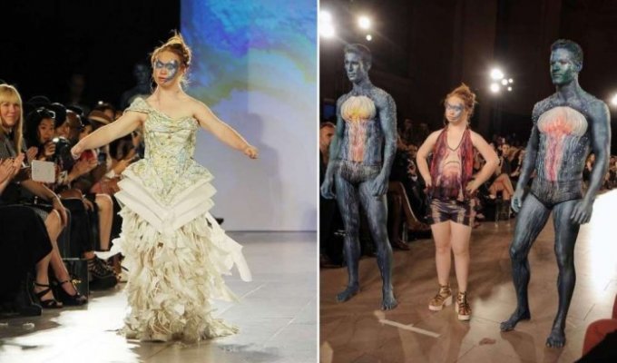 Модель с синдромом Дауна Мадлен Стюарт дебютировала на Нью-Йоркской Неделе моды (10 фото)