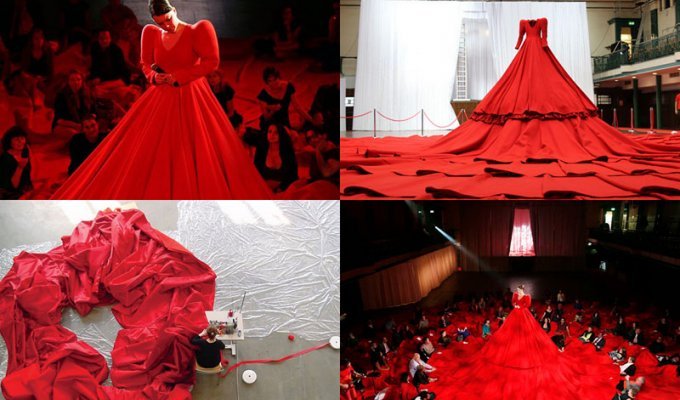 Гигантское красное платье-концертный зал (8 фото)