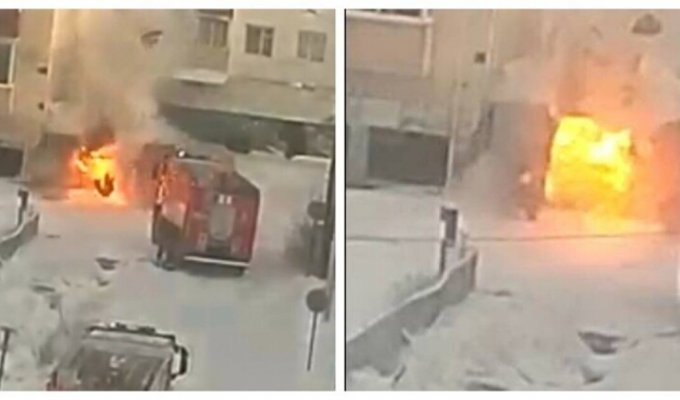 В Якутске пожарный чудом остался жив при взрыве в гараже (3 фото + 1 видео)