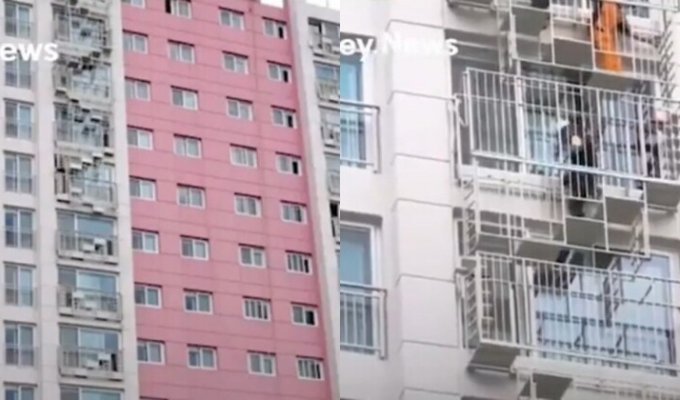 Как выглядит система пожарной эвакуации в многоэтажке Южной Кореи (5 фото + 2 видео)