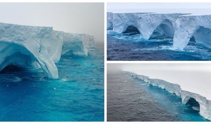 Как разрушается огромный айсберг, удаляясь от Антарктиды (7 фото + 1 видео)