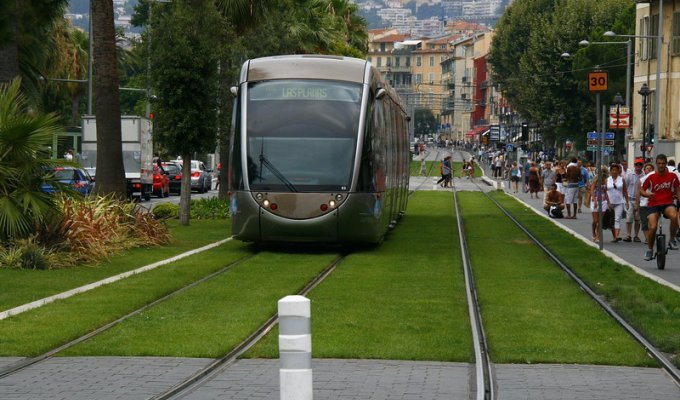 Зеленые трамвайные пути в Европе (13 фото)