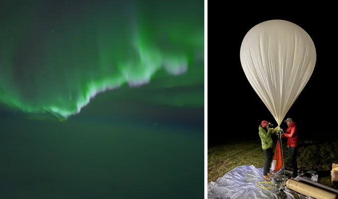 Фотограф запечатлел северное сияние, запустив камеру в стратосферу (7 фото + 1 видео)
