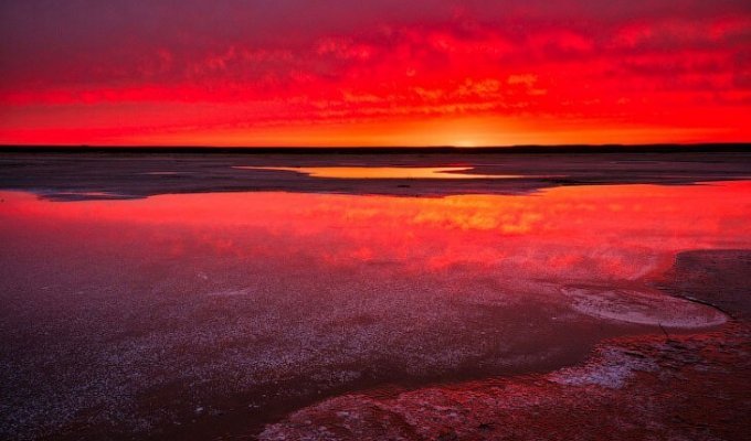 Тропический закат на озере Баскунчак (27 фото)