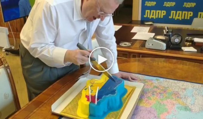Владимиру Жириновскому подарили торт в виде Украины