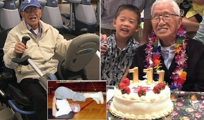 111-летний житель Лос-Анджелеса до сих пор ежедневно ходит в спортзал (8 фото)