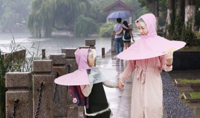 Зонтик-дождевик от китайских изобретателей (4 фото)