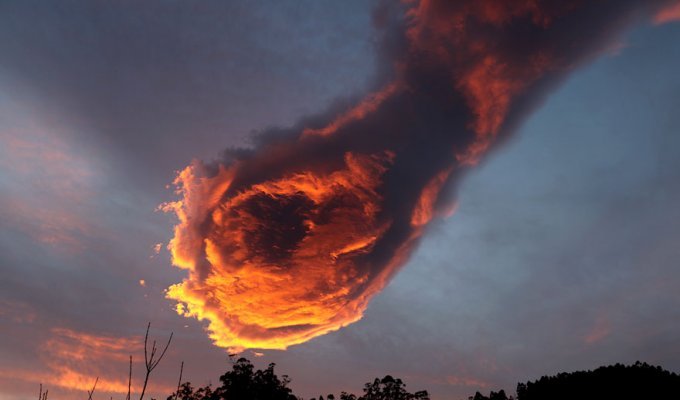 Это небесное явление очевидцы назвали «Рукой Бога» (3 фото)