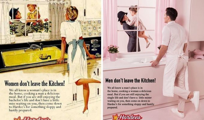 Как будет выглядеть старая реклама, если поменять женщину и мужчину местами (10 фото)