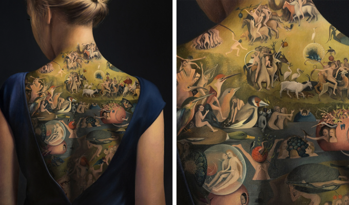 Потрясающая репродукция картины "Сад земных наслаждений", которую легко спутать с татуировкой (6 фото)