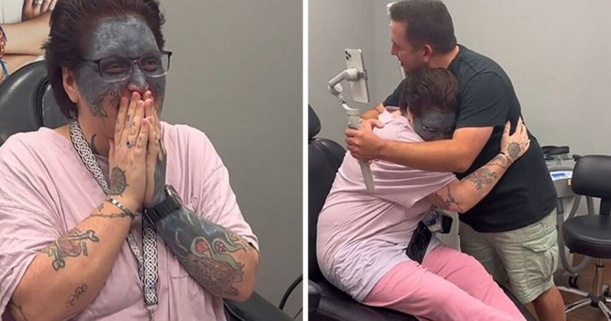 Женщине, чьё лицо было изуродовано татуировкой против её воли, помог видеоблогер (10 фото)