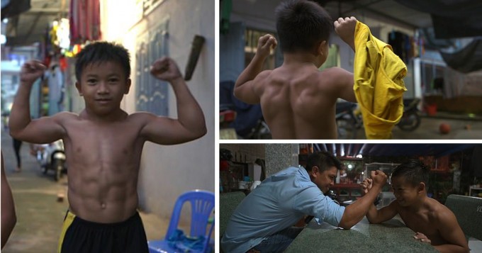 Супербой: 10-летний мальчик с редким заболеванием выглядит как бодибилдер (12 фото)