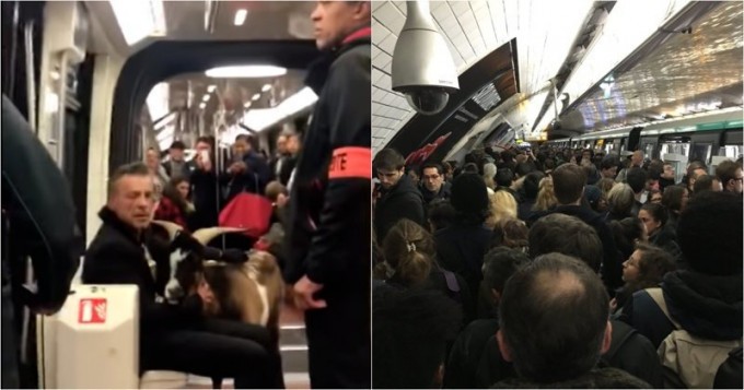 Парижский поезд метро остановили из-за пассажира с козой (12 фото + 2 видео)