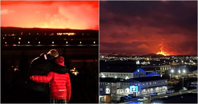 В Исландии эвакуировали Гриндавик из-за мощного извержения (4 фото + 3 видео)