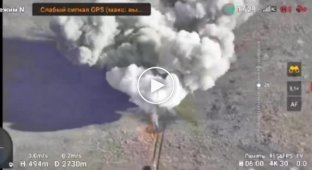Russian MT-LB-kamikaze explodes on mines near the village of Novomikhailovka in the Donetsk region
