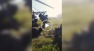 Archival footage of the landing on Zmeiny Island from the first person of a Ukrainian military man