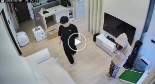 Девушка попала в эпицентр домашнего торнадо