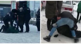 Полицейские из-за отсутствия маски устроили потасовку с беременной женщиной и очевидцем в Татарстане (2 фото + 1 видео)