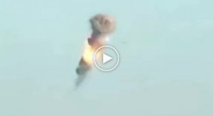 The moment the missile hit the enemy helicopter Ka-52