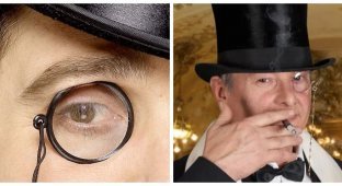A clever accessory: how the monocle managed to maintain its position even after the appearance of glasses (7 photos)