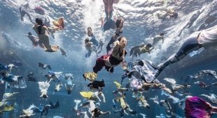 110 русалок собрались в одном бассейне в Китае (4 фото + 1 видео)