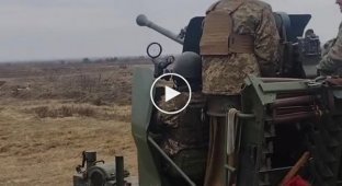 Украинские солдаты ведут огонь из 40-мм зенитной пушки Bofors L70, предоставленной Литвой