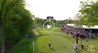 One shot: Golfer Michael Block hits an incredible shot at the US PGA Championship