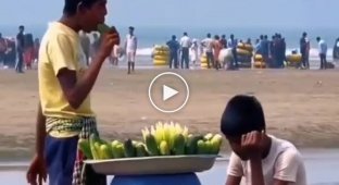 Торговец «освежал» огурцы странным способом