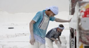 Египетские рабочие в каменоломнях (10 фото)