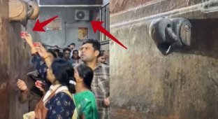 Pilgrims of an Indian temple mistook air conditioner condensate for holy water (6 photos)