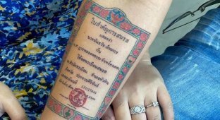 A man got a tattoo with a marriage certificate (4 photos)
