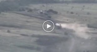 Russian armored vehicle hit by FGM-148 Javelin anti-tank systems