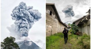 Деревни-призраки по соседству с действующим вулканом Синабунг (29 фото)