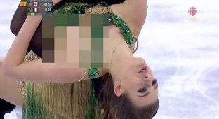 Французская фигуристка оголила грудь на Олимпийских играх (1 фото + 1 видео)