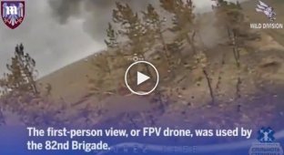 Украинский FPV-дрон из 82-й бригады попадает прямо в нору орков