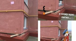 Лига рукожопов: многоэтажка на Ямале, которую "укрепили" досками, стала мемом (7 фото)
